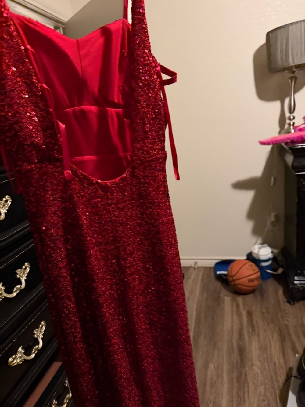 Honey and Rosie Red Sequin Prom Dress